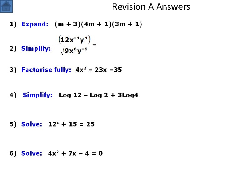 Revision A Answers 