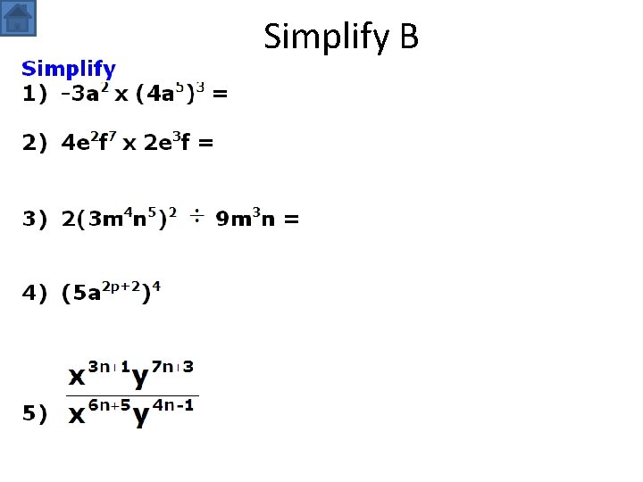 Simplify B 