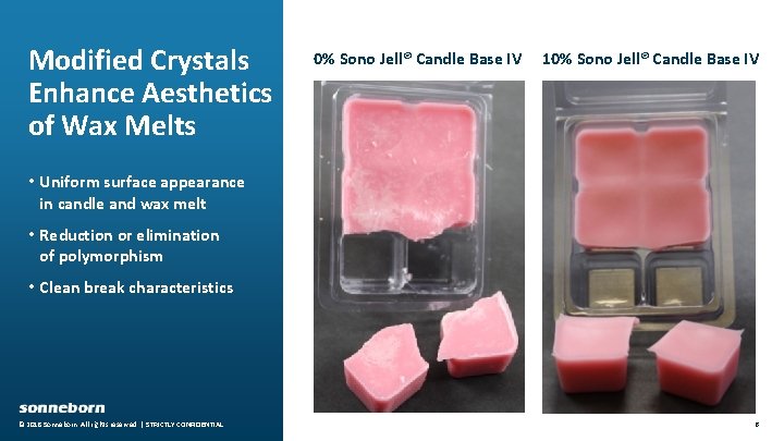 Modified Crystals Enhance Aesthetics of Wax Melts 0% Sono Jell® Candle Base IV 10%