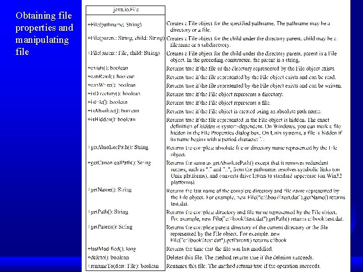 Obtaining file properties and manipulating file 45 