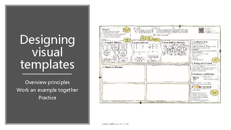 Designing visual templates Overview principles Work an example together Practice 