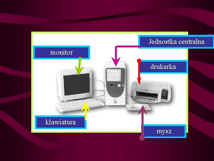 Jednostka centralna monitor drukarka klawiatura mysz 