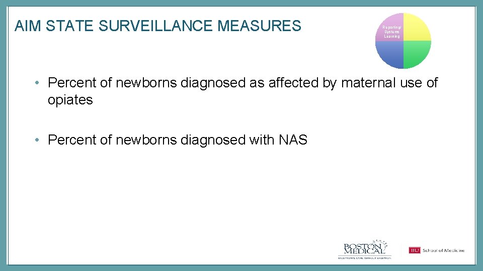 AIM STATE SURVEILLANCE MEASURES Reporting/ Systems Learning • Percent of newborns diagnosed as affected