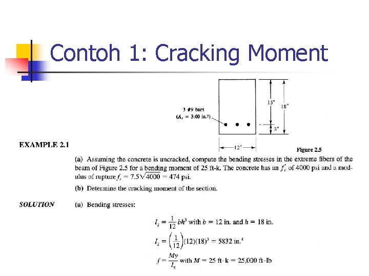 Contoh 1: Cracking Moment 