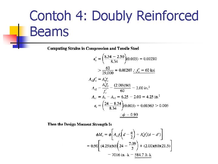 Contoh 4: Doubly Reinforced Beams 