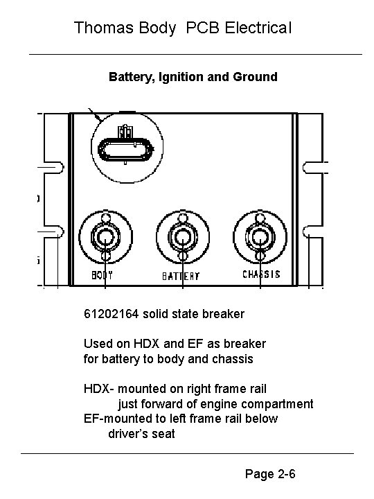 Thomas Body PCB Electrical Battery, Ignition and Ground 61202164 solid state breaker Used on