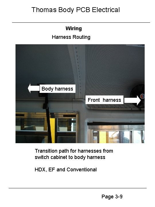 Thomas Body PCB Electrical Wiring Harness Routing Body harness Front harness Transition path for