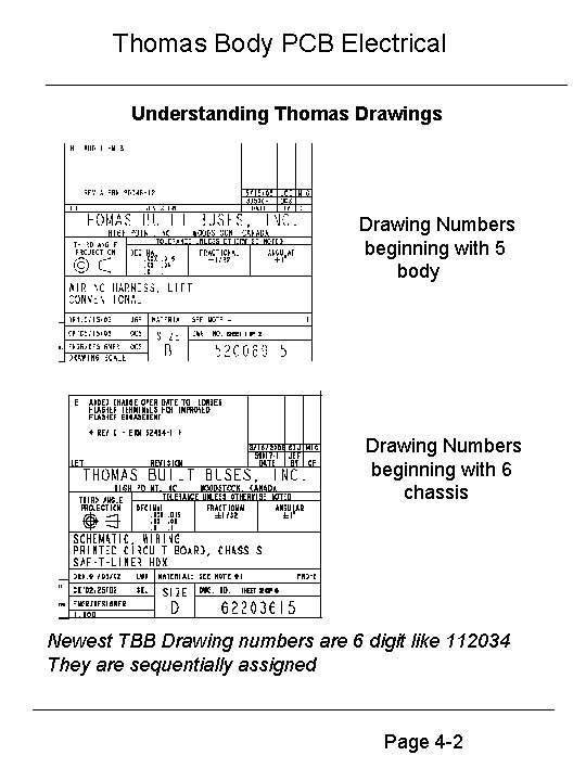 Thomas Body PCB Electrical Understanding Thomas Drawing Numbers beginning with 5 body Drawing Numbers