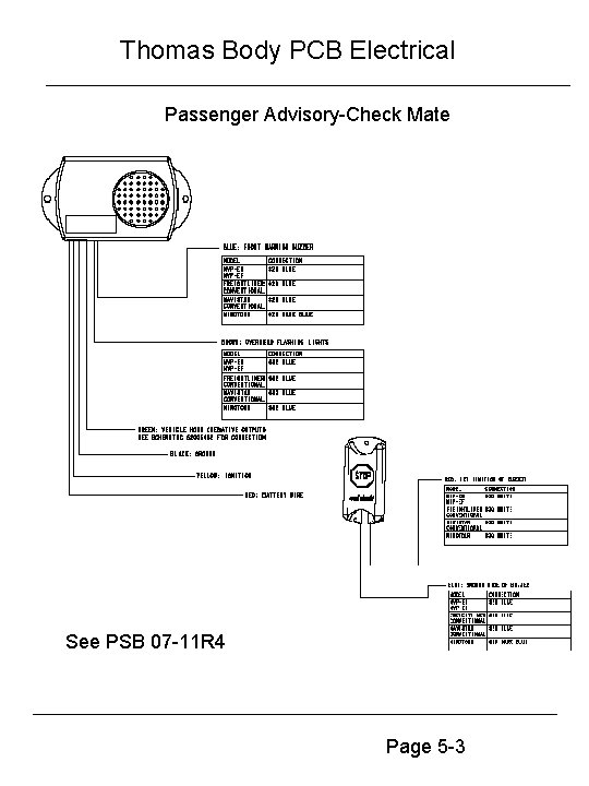 Thomas Body PCB Electrical Passenger Advisory-Check Mate See PSB 07 -11 R 4 Page