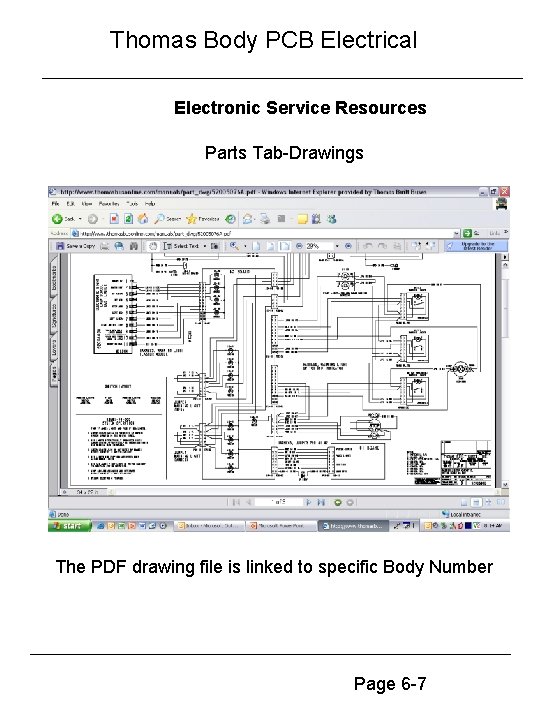 Thomas Body PCB Electrical Electronic Service Resources Parts Tab-Drawings The PDF drawing file is