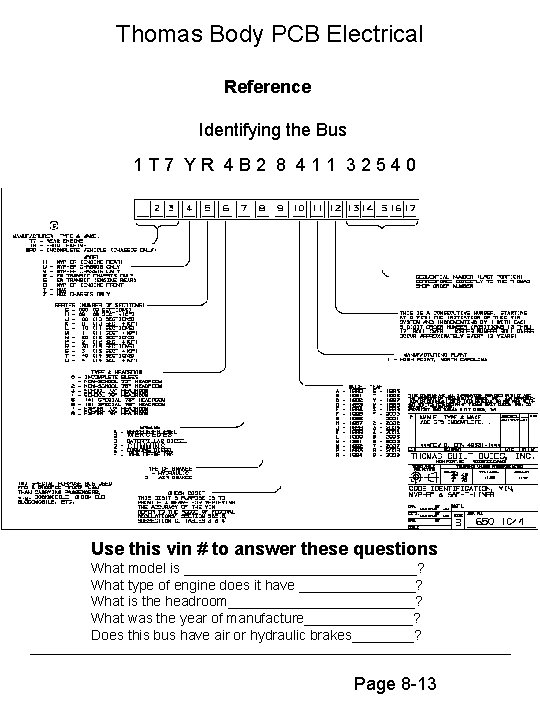 Thomas Body PCB Electrical Reference Identifying the Bus 1 T 7 YR 4 B