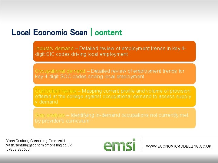 Local Economic Scan | content Industry demand – Detailed review of employment trends in