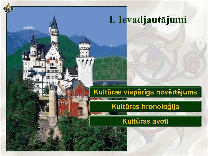 I. Ievadjautājumi Kultūras vispārīgs novērtējums Kultūras hronoloģija Kultūras avoti 