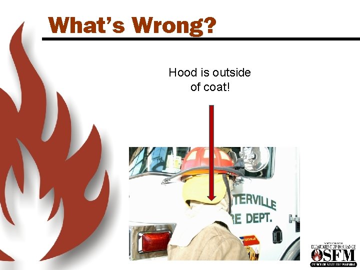 What’s Wrong? Hood is outside of coat! 