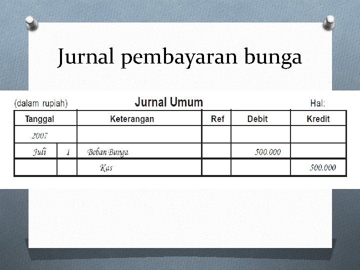 Jurnal pembayaran bunga 