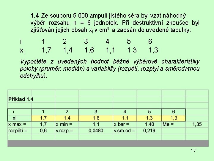 1. 4 Ze souboru 5 000 ampulí jistého séra byl vzat náhodný výběr rozsahu