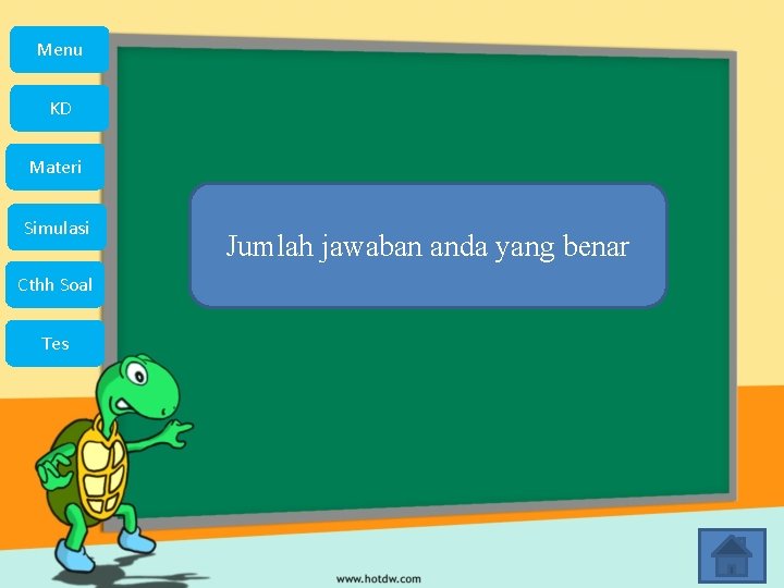 Menu KD Materi Simulasi Cthh Soal Tes Jumlah jawaban anda yang benar 