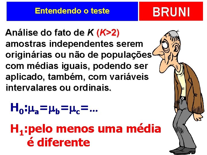 Entendendo o teste BRUNI Análise do fato de K (K>2) amostras independentes serem originárias