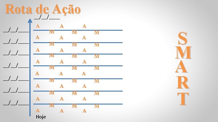 Rota __/__/____ de Ação __/__/____ __/__/____ A A A A Hoje M A A