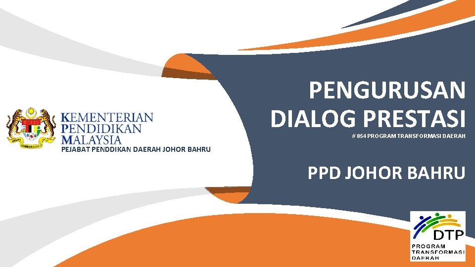 PENGURUSAN DIALOG PRESTASI # 054 PROGRAM TRANSFORMASI DAERAH PEJABAT PENDDIKAN DAERAH JOHOR BAHRU PPD