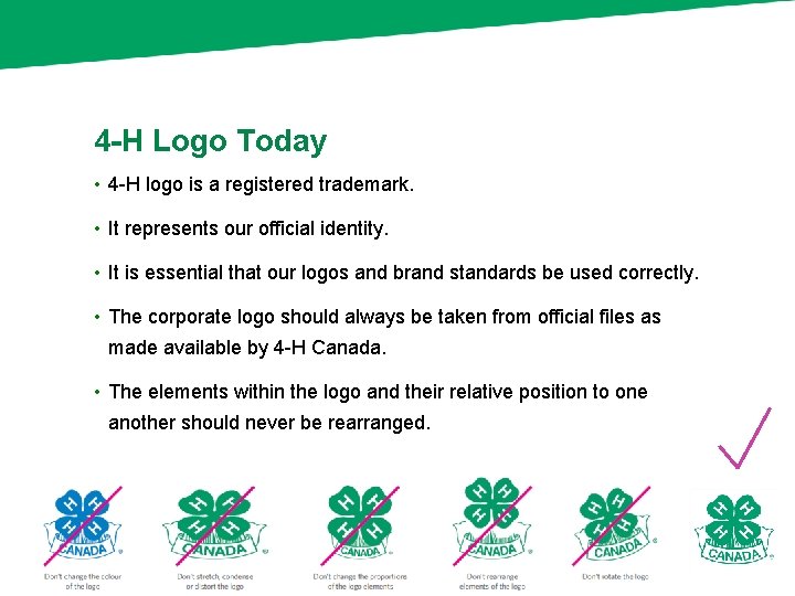 4 -H Logo Today • 4 -H logo is a registered trademark. • It