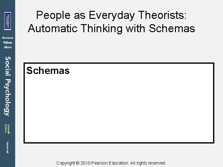 People as Everyday Theorists: Automatic Thinking with Schemas Copyright © 2010 Pearson Education. All