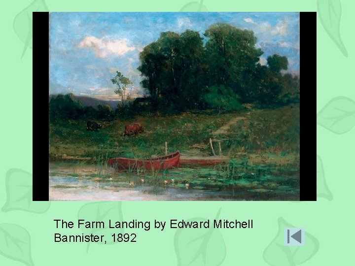 The Farm Landing by Edward Mitchell Bannister, 1892 