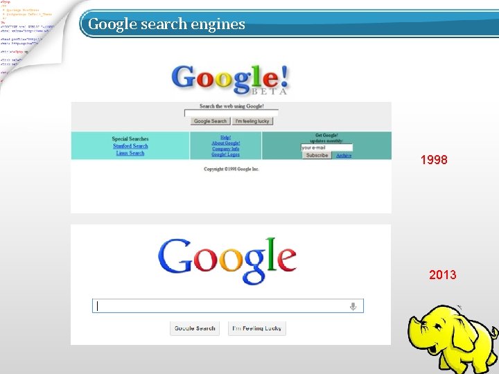 Google search engines 1998 2013 