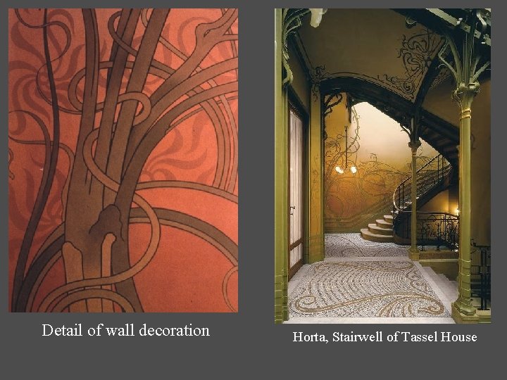 Detail of wall decoration Horta, Stairwell of Tassel House 