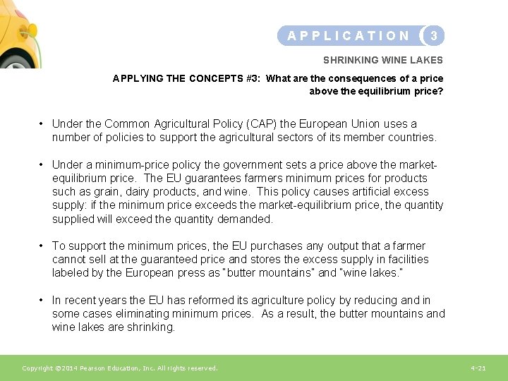 APPLICATION 3 SHRINKING WINE LAKES APPLYING THE CONCEPTS #3: What are the consequences of