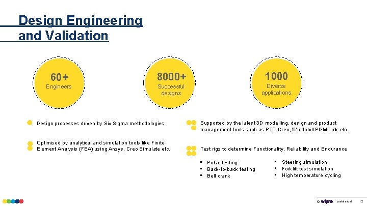 Design Engineering and Validation 60+ 8000+ 1000 Engineers Successful designs Diverse applications Design processes