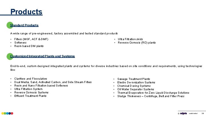  Products Standard Products A wide range of pre-engineered, factory assembled and tested standard