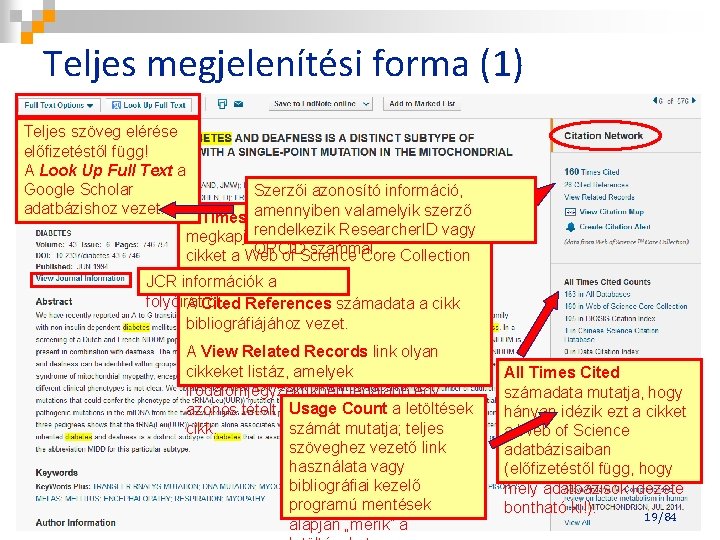 Teljes megjelenítési forma (1) Teljes szöveg elérése előfizetéstől függ! A Look Up Full Text