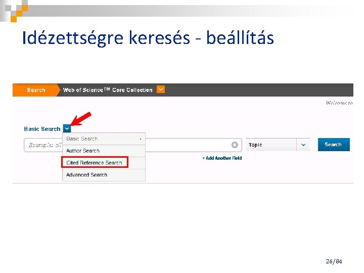 Idézettségre keresés - beállítás 26/84 