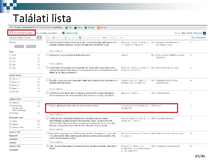 Találati lista 49/84 