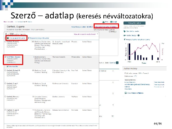 Szerző – adatlap (keresés névváltozatokra) 64/84 