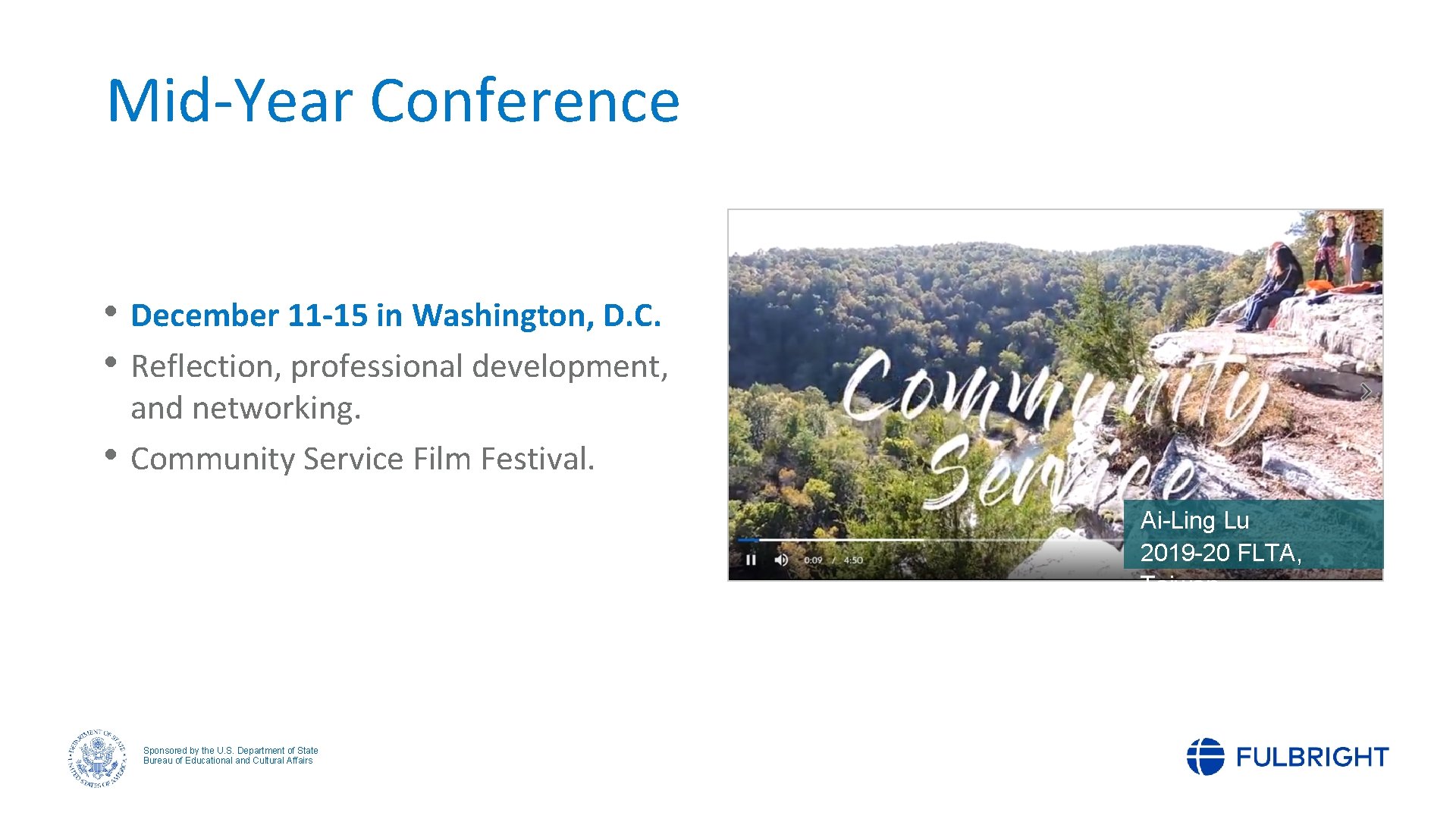 Mid-Year Conference • December 11 -15 in Washington, D. C. • Reflection, professional development,