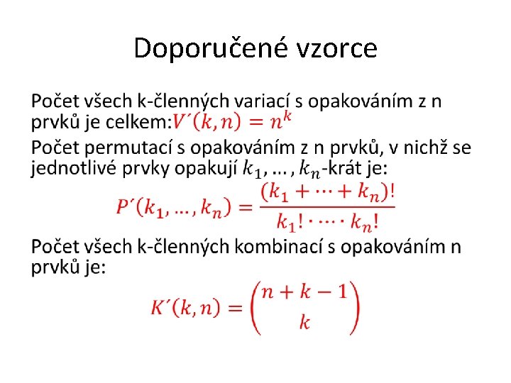 Doporučené vzorce • 