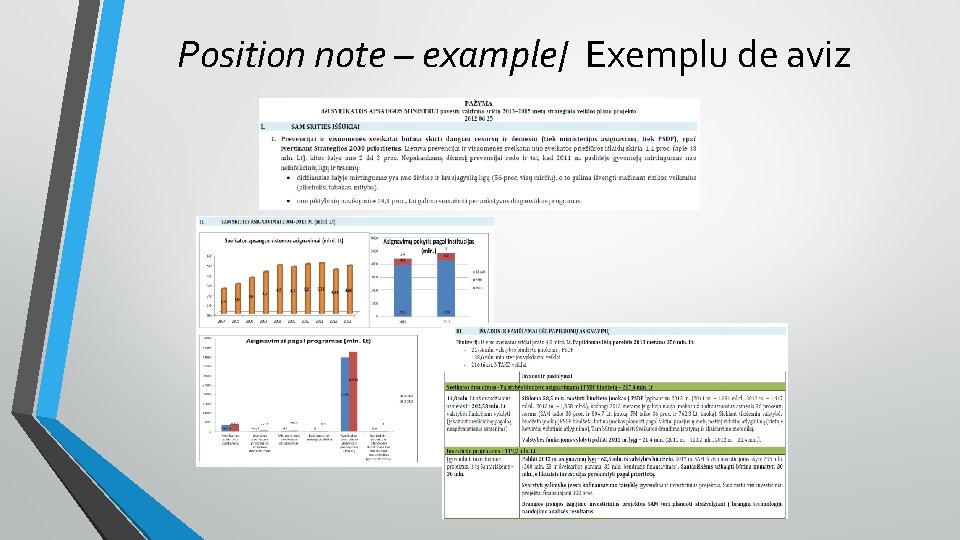 Position note – example/ Exemplu de aviz 