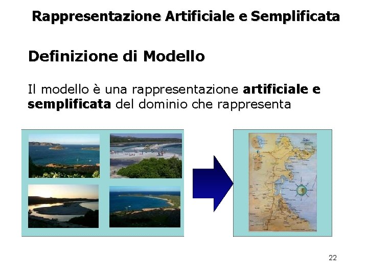 Rappresentazione Artificiale e Semplificata Definizione di Modello Il modello è una rappresentazione artificiale e