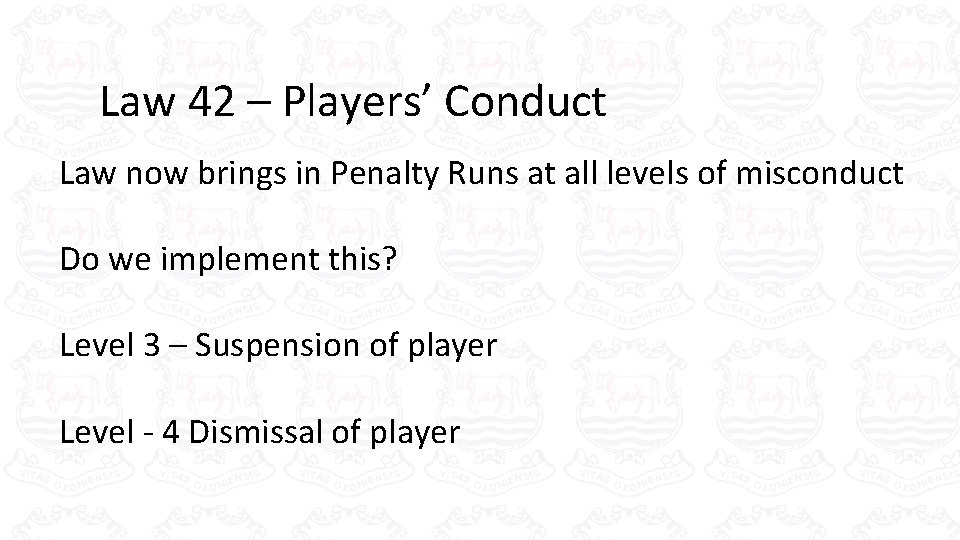 Law 42 – Players’ Conduct Law now brings in Penalty Runs at all levels Law 42 – Players’ Conduct Law now brings in Penalty Runs at all levels