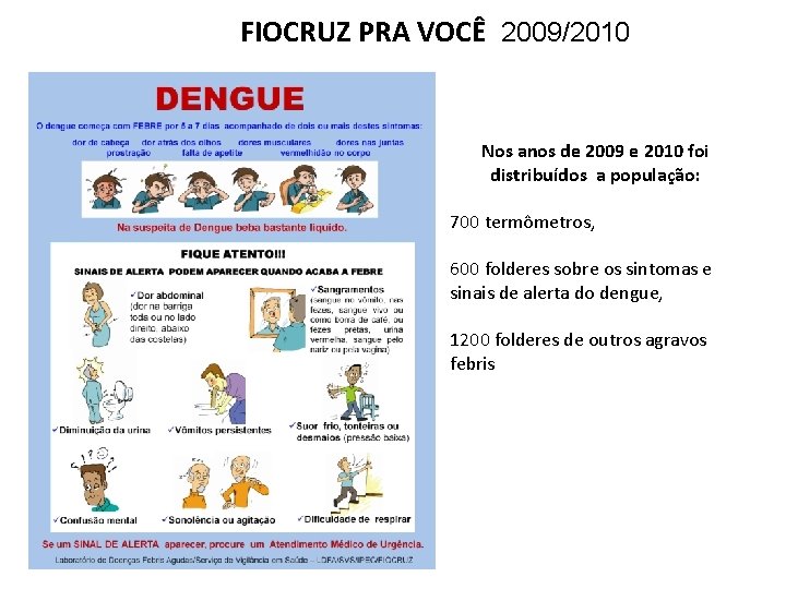 FIOCRUZ PRA VOCÊ 2009/2010 Nos anos de 2009 e 2010 foi distribuídos a população: