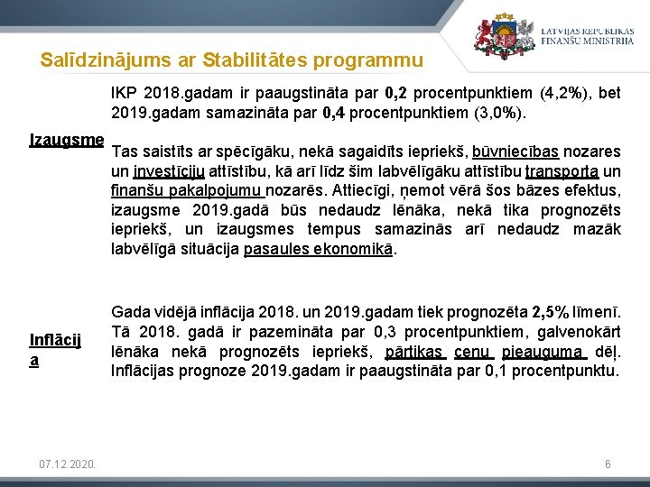 Salīdzinājums ar Stabilitātes programmu IKP 2018. gadam ir paaugstināta par 0, 2 procentpunktiem (4,