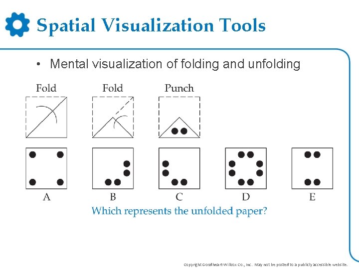 Spatial Visualization Tools • Mental visualization of folding and unfolding Copyright Goodheart-Willcox Co. ,