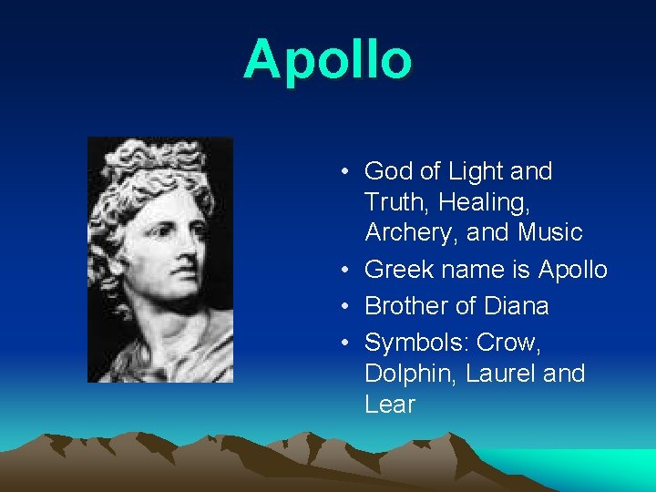 Apollo • God of Light and Truth, Healing, Archery, and Music • Greek name