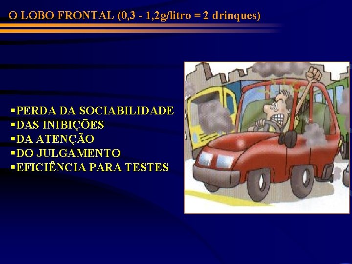 O LOBO FRONTAL (0, 3 - 1, 2 g/litro = 2 drinques) §PERDA DA