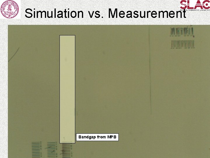 Simulation vs. Measurement Bandgap from MPB 