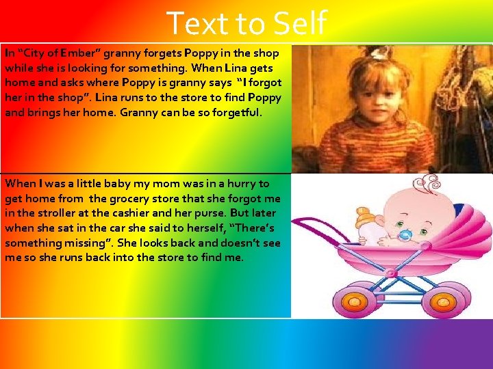 Text to Self In “City of Ember” granny forgets Poppy in the shop while