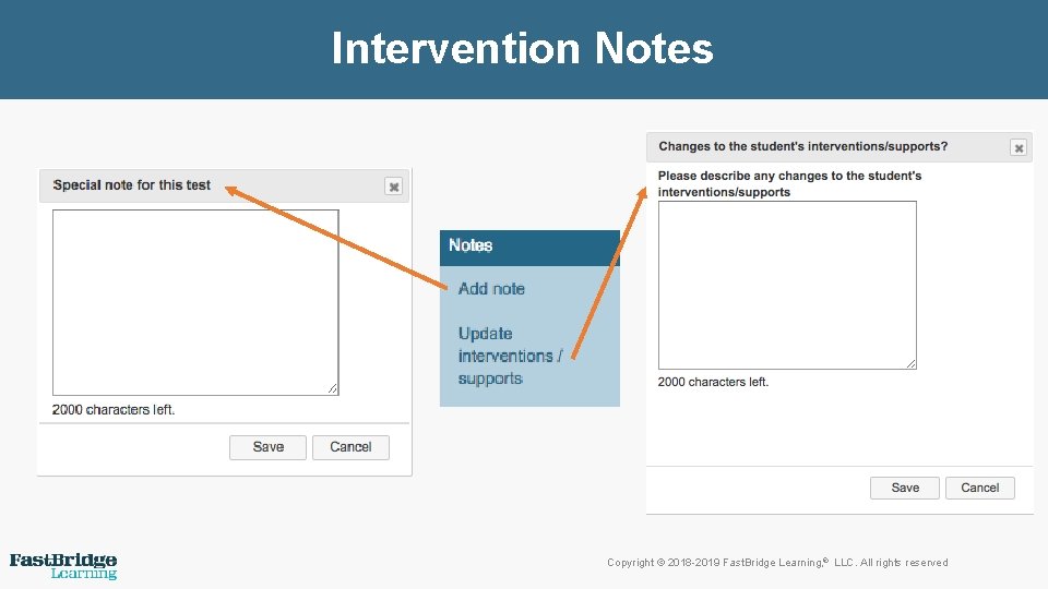 Intervention Notes Copyright © 2018 -2019 Fast. Bridge Learning, ® LLC. All rights reserved