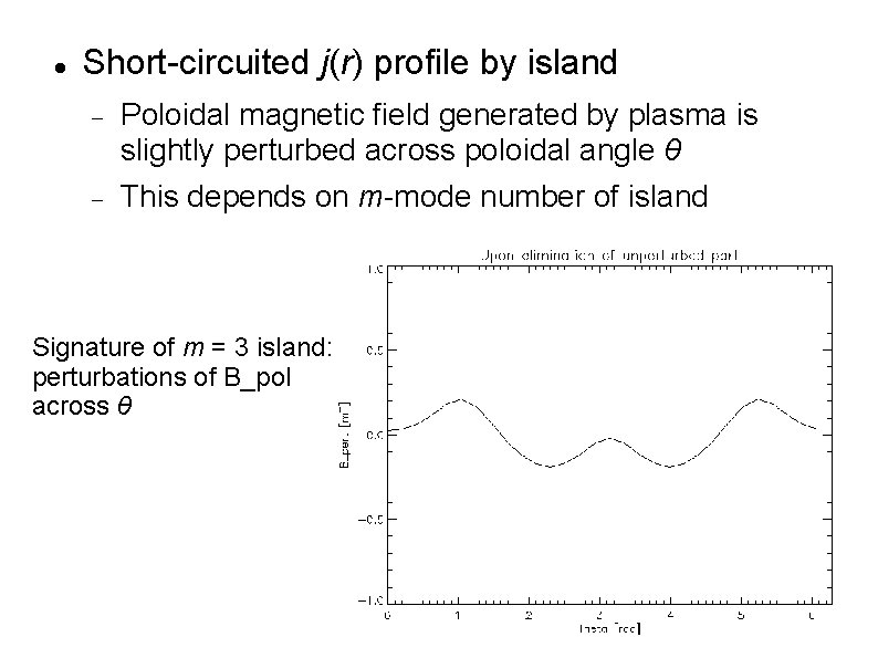  Short-circuited j(r) profile by island Poloidal magnetic field generated by plasma is slightly